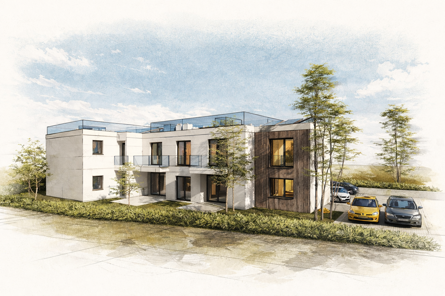 Quartier Waldblick – Vogelperspektive